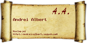 Andrei Albert névjegykártya